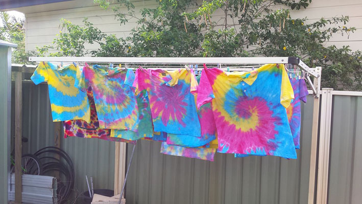 Tie Dyed Shirts Drying