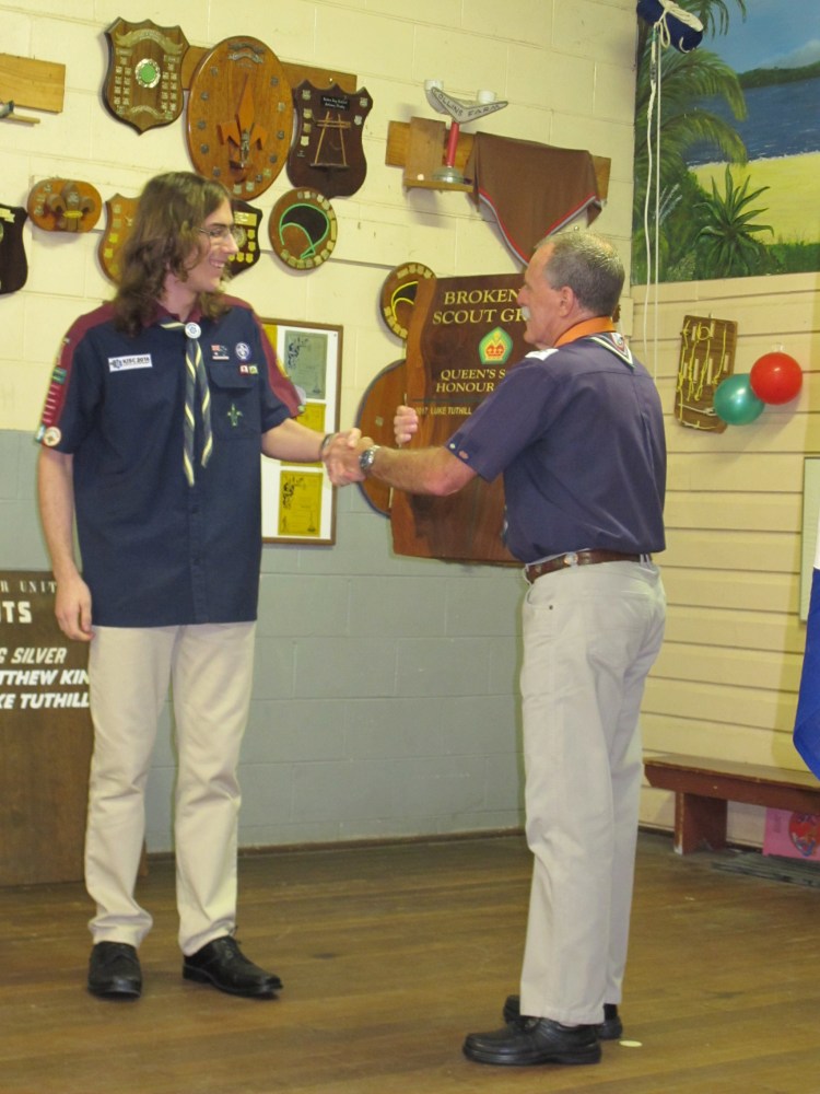 Luke and Kotick Presentation New Queen's Scout Award Plaque